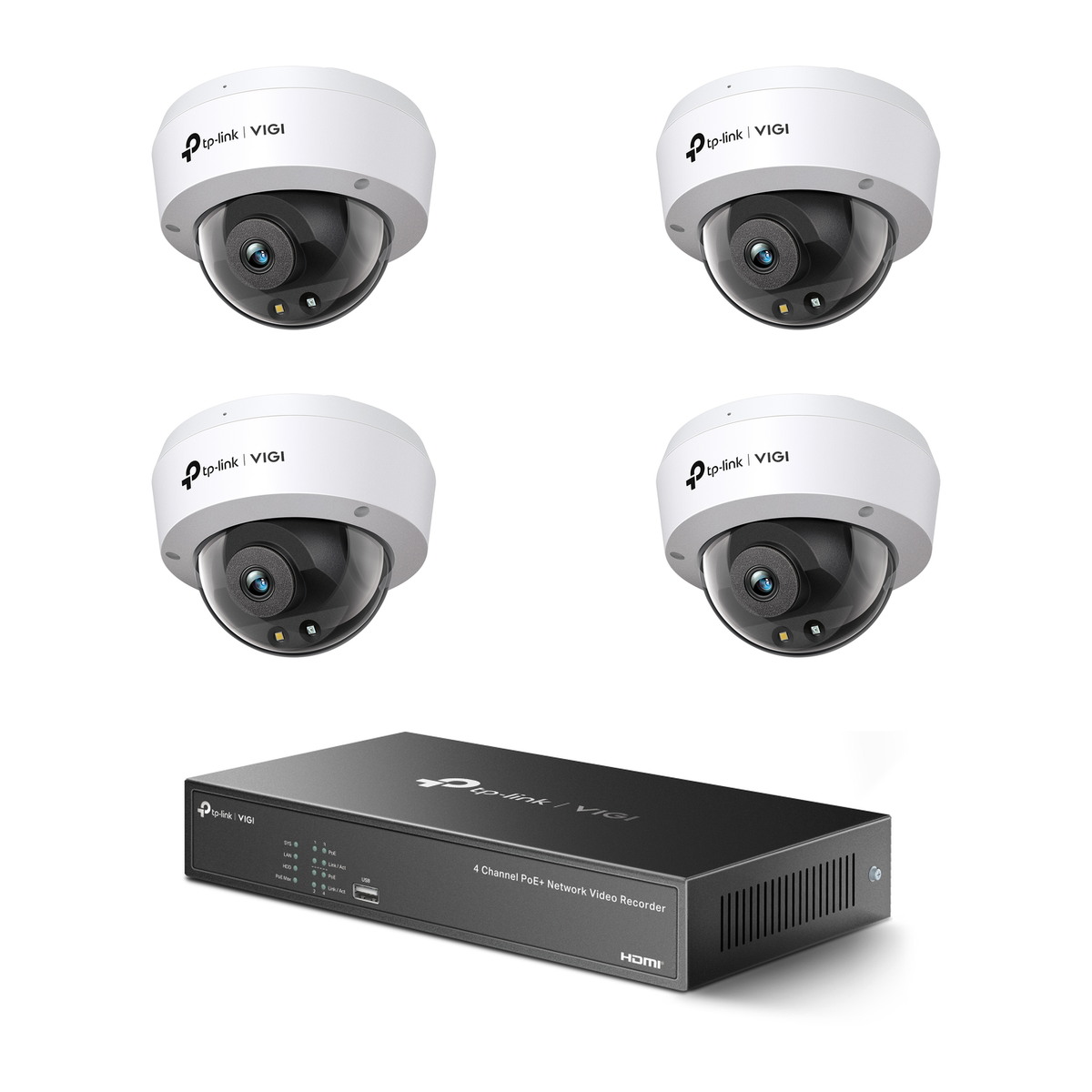 Pack 4 dômes C240 4MP – kit vidéosurveillance VIGI