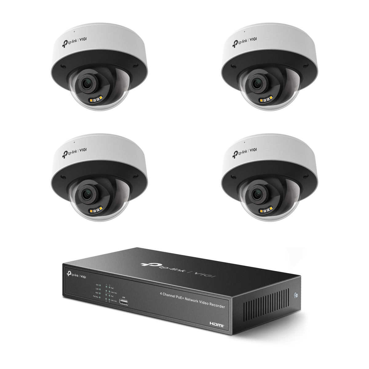 Pack 4 dômes InSight S285 4K – kit vidéosurveillance VIGI