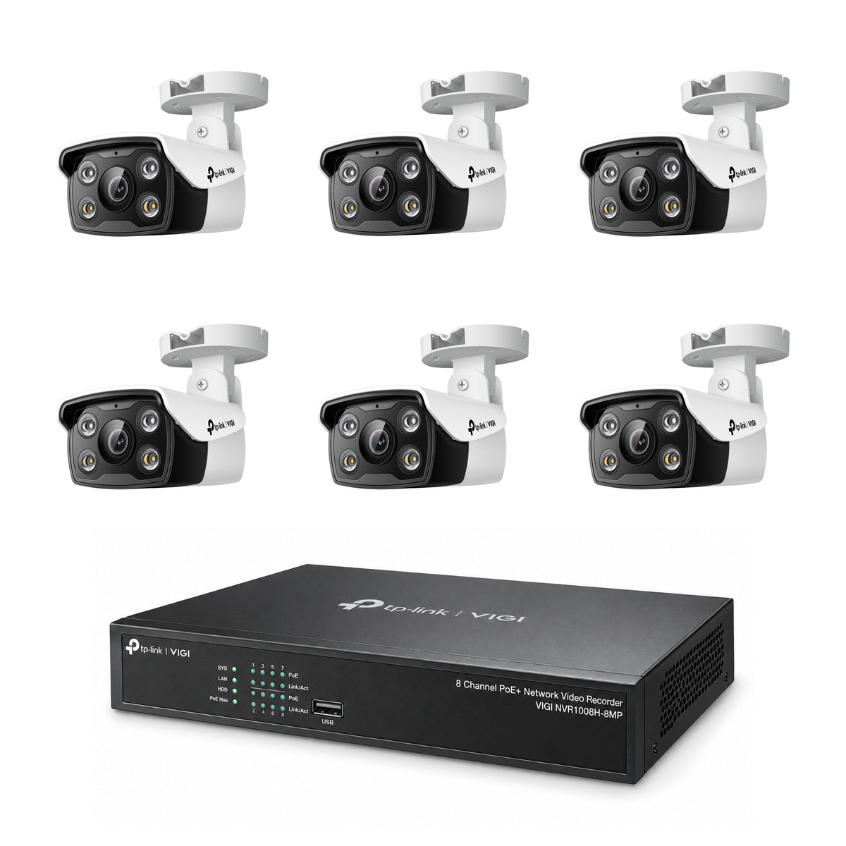 Pack 6 bullets C340 4MP – kit vidéosurveillance VIGI
