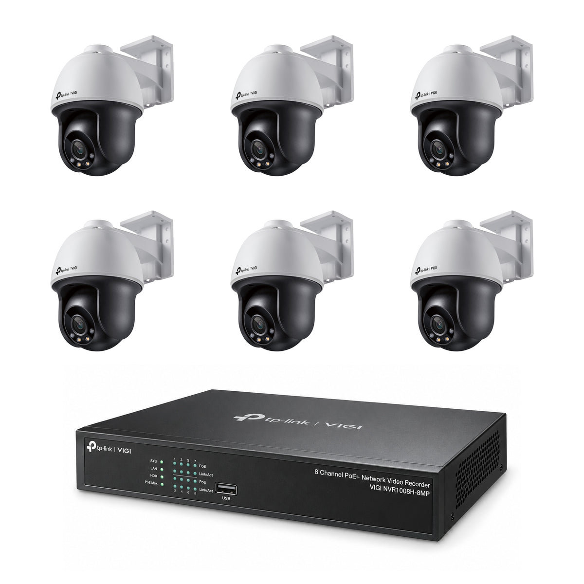 Pack 6 caméras Pan/Tilt C540 4MP – kit vidéosurveillance VIGI