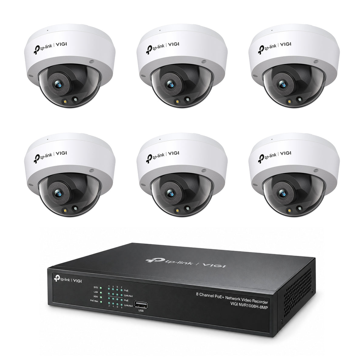 Pack 6 dômes C240 4MP – kit vidéosurveillance VIGI