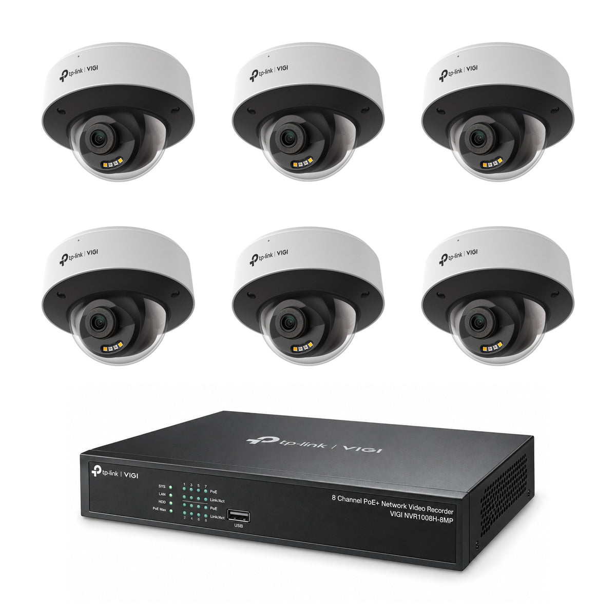 Pack 6 dômes InSight S285 4K – kit vidéosurveillance VIGI