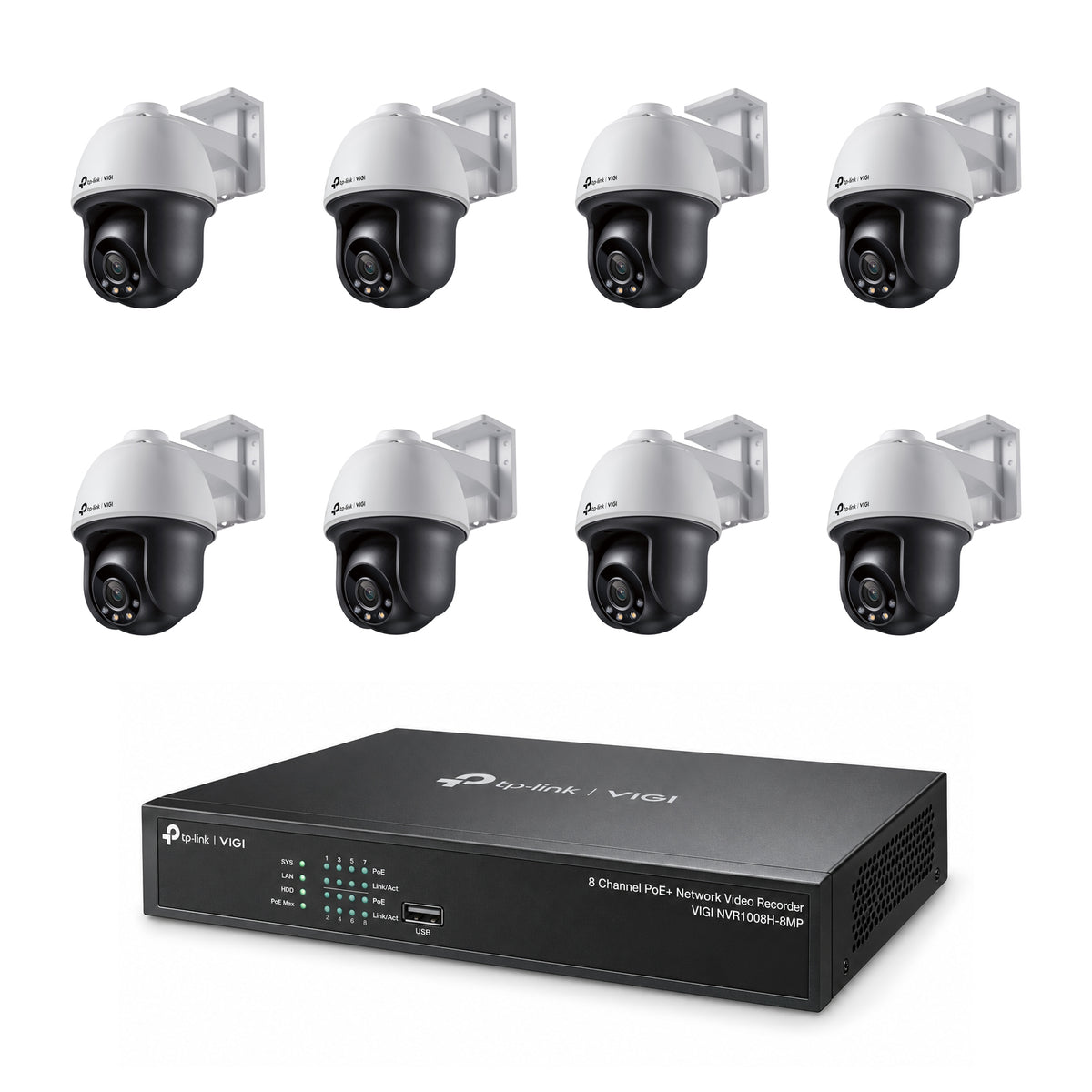 Pack 8 caméras Pan/Tilt C540 4MP