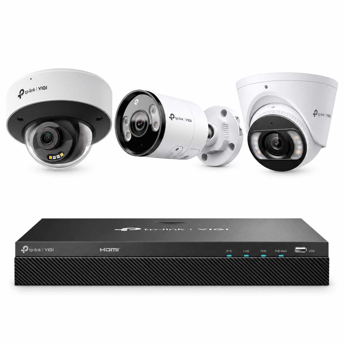 Kit de démo VIGI InSight – dôme, bullet, tourelle et NVR PoE+