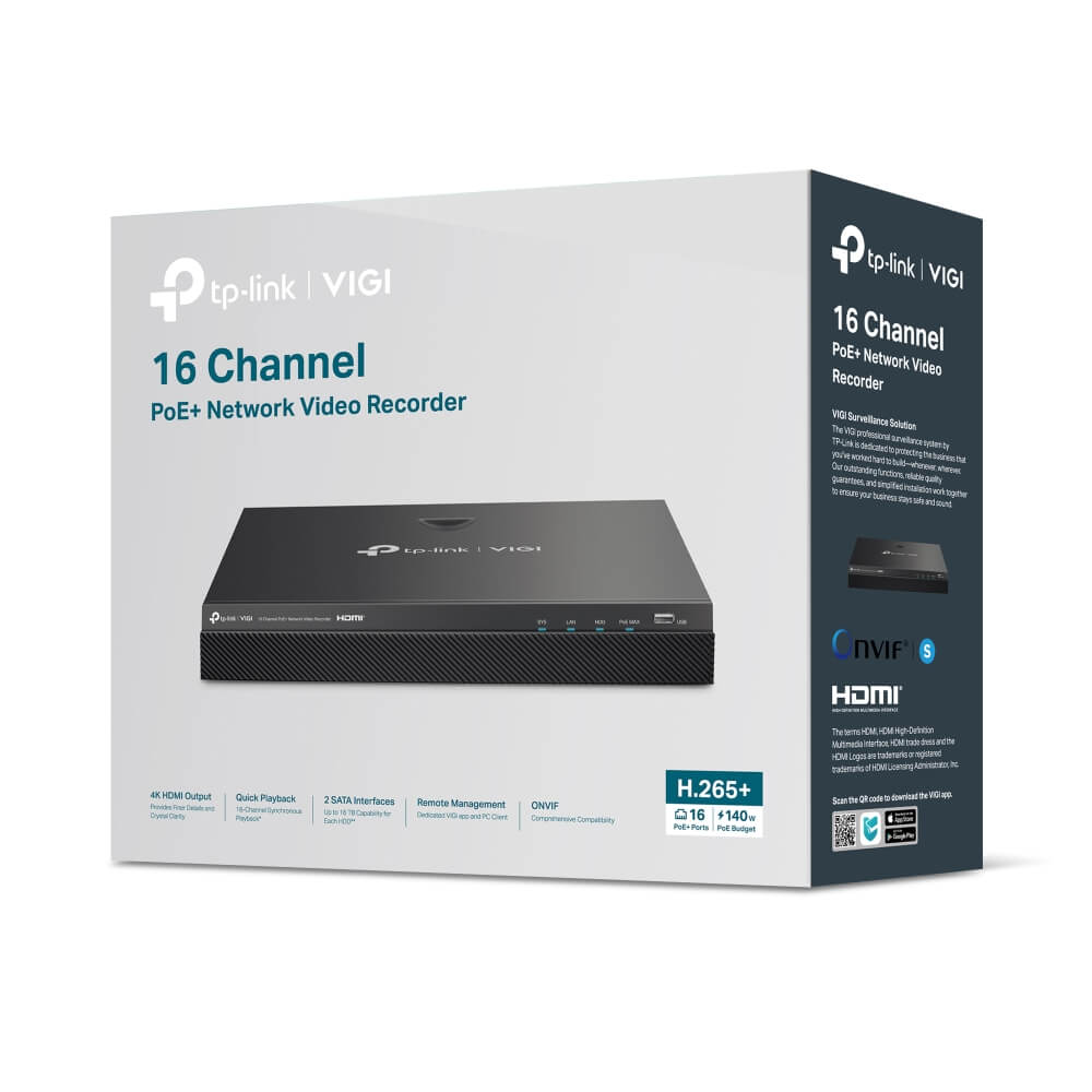 VIGI NVR2016H-16MP – enregistreur vidéo réseau PoE+ 16 canaux – vue 4