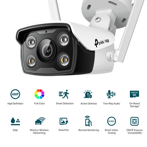 VIGI C340-W(4mm) – caméra réseau bullet extérieure couleur WiFi 4MP – vue 2